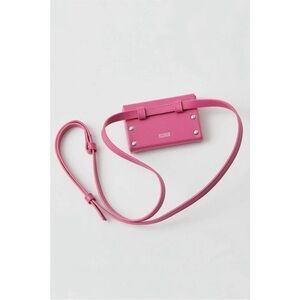 CLOSED Pink Raspberry Belt Bag Cowhide Leather Crossbody Made in Portugal